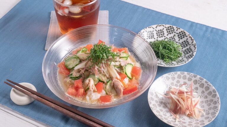 ツナ缶で簡単！きゅうりとトマトのさっぱり冷や汁