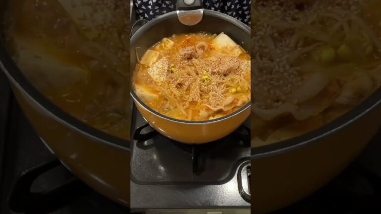 【豆乳キムチ鍋】超簡単！包丁まな板いらす！詳しくはチャンネルのフル動画へ！