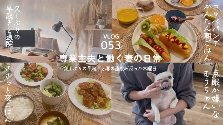 [ vlog ] ロールぱん / かぼちゃのポタージュ / 天ぷらうどん / 照り焼きチキン / 鮭とエリンギのバター炒め / 20代夫婦 / フレブル / Vlog-053