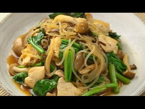 [生活習慣病（高血糖）予防レシピ]　きのことしらたきの和風パスタ