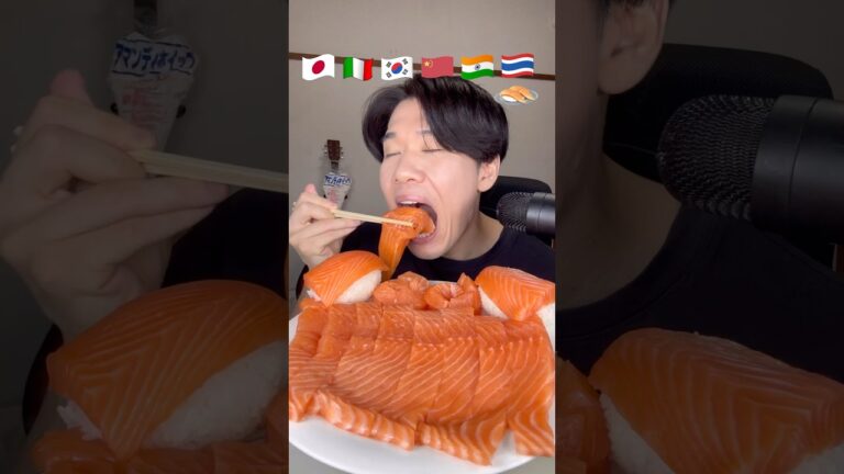 【大食い】世界中の調味料でサーモン食べ比べ爆食い#shorts #mukbang #food #asmr #モッパン