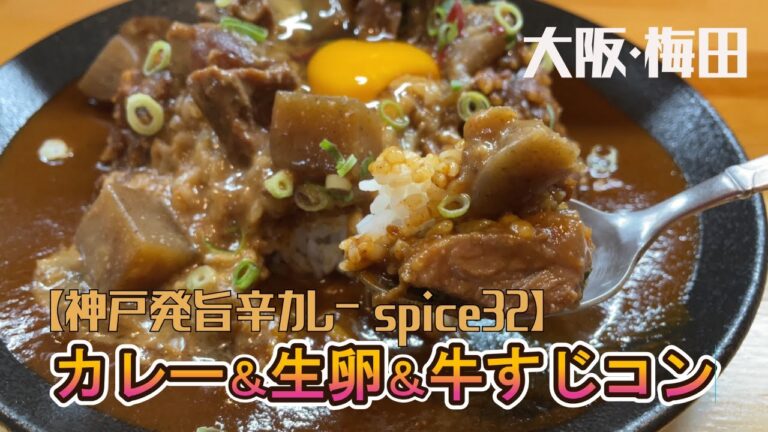 【大阪グルメ】大阪・梅田【神戸発旨辛カレー spice32】牛すじコンのみそ煮カレー