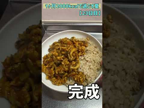 【１ヶ月2000kcalで過ごす夏】23日目　脂質はほぼ０の最強減量無水カレーが旨すぎた　#Shorts