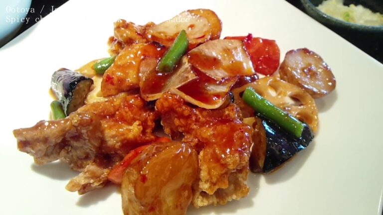 Spicy chicken with black vinegar sauce (881yen) [Ootoya] Sapporo Hokkaido Japan 大戸屋 スパイシー鶏肉黒酢あんかけ定食