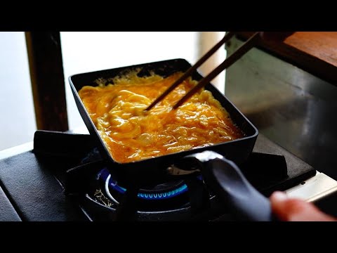 だし巻き玉子【味噌汁でつくる巻かないだし巻き】