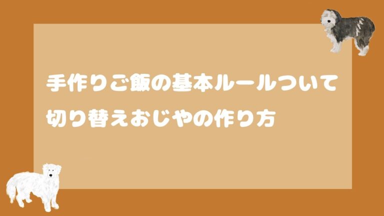 犬ご飯手作り講座｜基本ルールと切り替えおじやの作り方