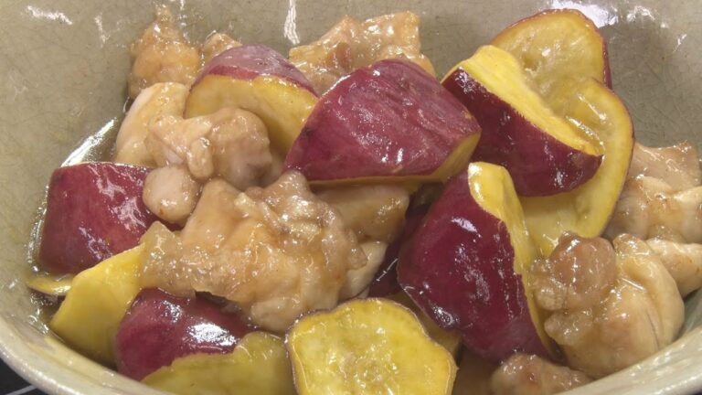 さつまいもと鶏肉のレモンあん【キチキチキッチン】