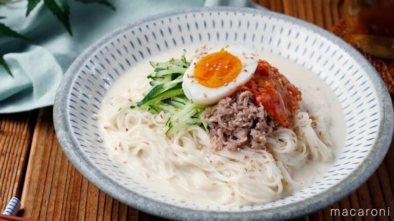 【豆乳ツナキムチそうめん】そうめんもレンジで！火を使わない簡単レシピ♪