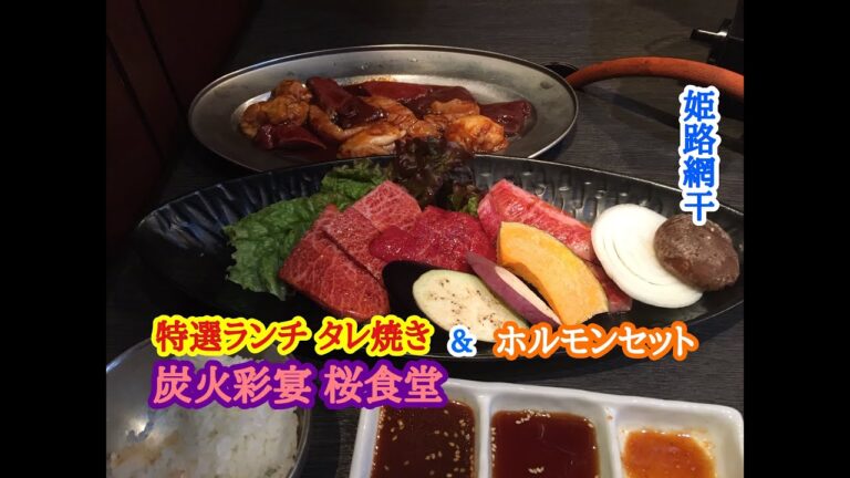 炭火彩宴 桜食堂 の 特選ランチ タレ焼き と ホルモンセット