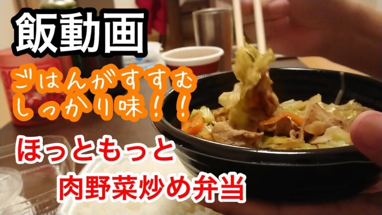 飯動画 ほっともっと 肉野菜炒め弁当 ごはん大盛