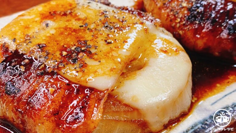 玉ねぎってこんな甘くて美味しいの？？？と必ず驚かれる【巻いて焼くだけ】主役級に超旨い！『新たまの豚巻きチーズステーキ』おかず／おつまみ Onion Steak