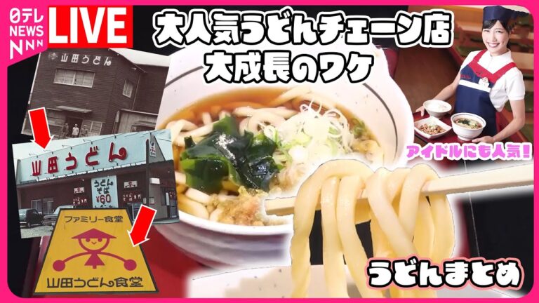 【うどんまとめ】 やわらかい自家製麺が絶妙！山田うどん誕生秘話 / うずらの卵20個！？"斬新カレーうどん" / 冬だけじゃない！美味カキうどん　などグルメニュースライブ(日テレNEWS LIVE)