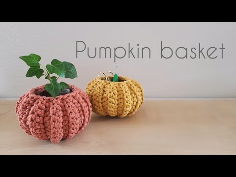 crochet かぎ針編み ハロウィン🎃 カボチャの小物入れ パンプキンバスケット パンプキンポット の編み方