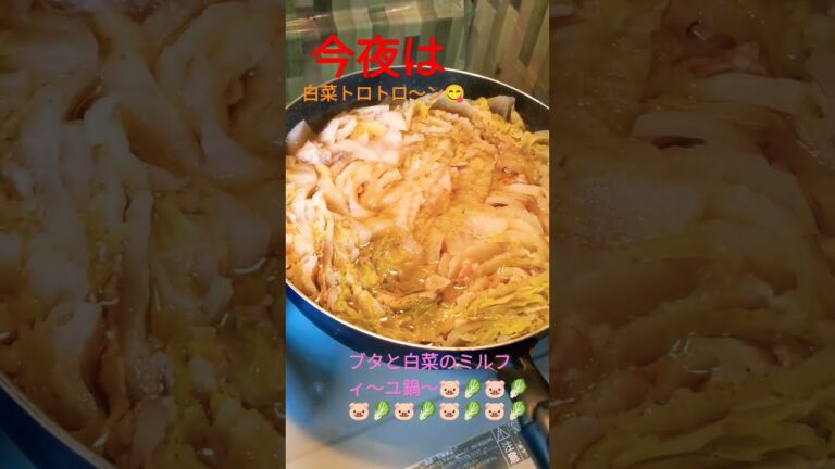 トキコん家の夜ごはん〜白菜と豚バラのミルフィーユ鍋😋