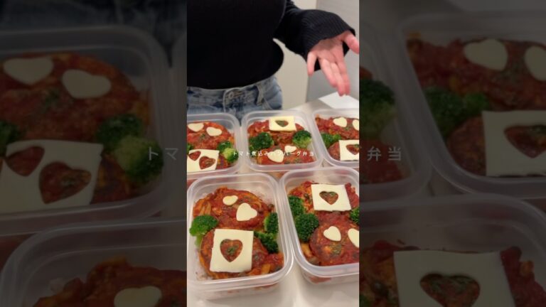 🌼 5日分冷凍作り置き　トマト煮込みハンバーグ弁当⁡⁡⁡