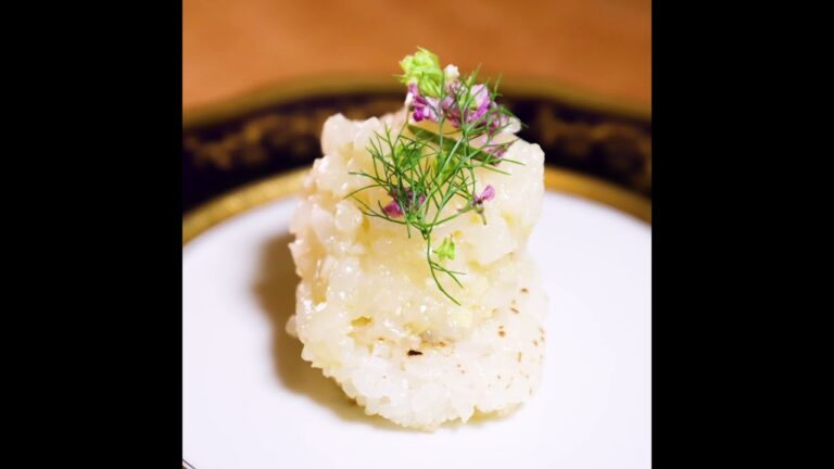 【ミシュランシェフのレシピ】Nishimura Takahito La cuisine créativité 西村貴仁 シェフ直伝『イカのライスカナッペ』レシピ紹介 #ダイジェスト版 #shorts