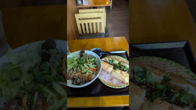 ベトナム料理Tay Ho Quan　牛肉バインミー、混ぜ豚バラ焼ブン　食べた。