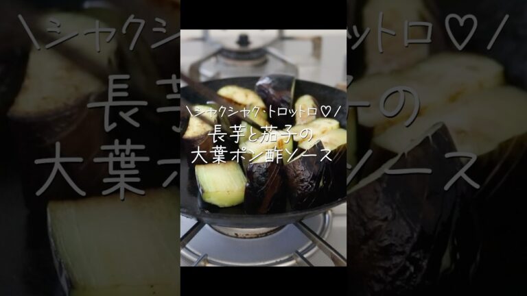 【旦那がほれたおかず】トロトロ茄子とサクサク長芋最高！！２品で満足の大葉ポン酢ソース弁当  #簡単レシピ #簡単おかず #japanesefood #料理 #cooking