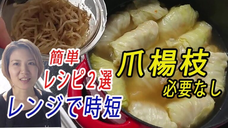 爪楊枝必要なし！簡単ロールキャベツと隙間時間でモヤシナムル