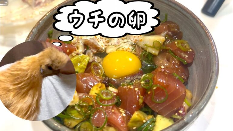 【究極の卵かけご飯】ハワイアンポキ丼に烏骨鶏の卵を乗せたら絶品だった！ということでマグロとタコのポキ丼レシピ