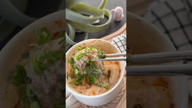 【豆乳キムチ春雨スープ】#shorts #food#recipe #diet #ダイエット #ダイエットレシピ#ヘルシー#ヘルシーレシピ#豆乳#春雨#キムチ