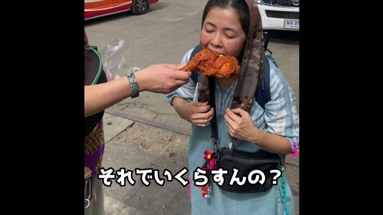タイの屋台【鶏肉足一本丸ごと唐揚げ】2023年最新タイ北部パーイ