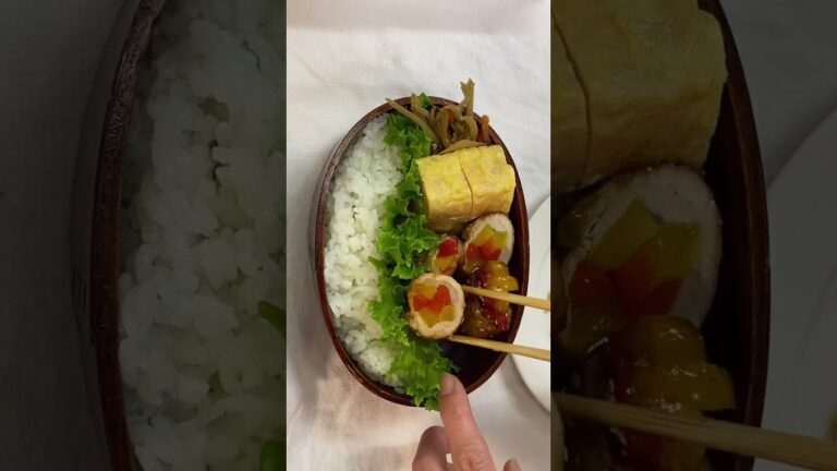 #今日のお弁当 5月9日(火) #旦那弁当 ＊パプリカの豚肉巻き＊ハム巻きだし巻き卵＊きゅうりとカニカマのマヨ和え＊きんぴらごぼう(自家製冷食)＊サラダ＊いちご🍓