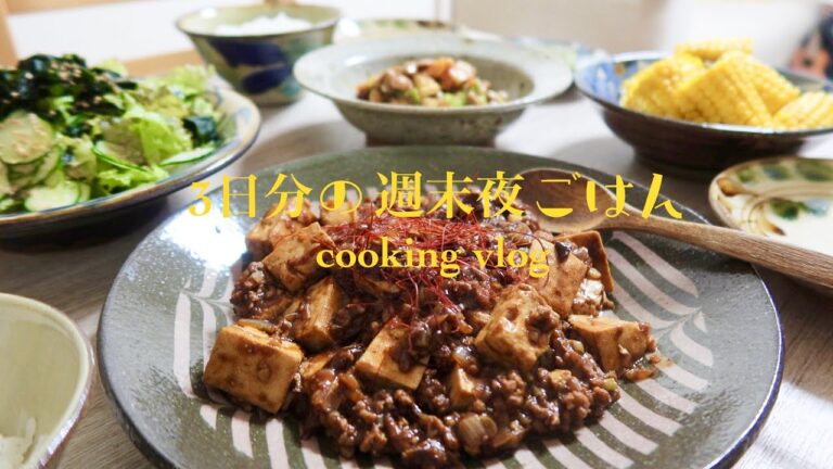 【3日分の献立】ふたり暮らしの夜ごはん/麻婆豆腐/ピーマンの肉詰め【料理vlog】