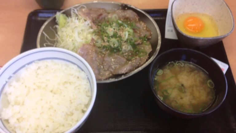 吉野家 ネギ塩ロース豚焼定食 Yoshinoya Lunch set