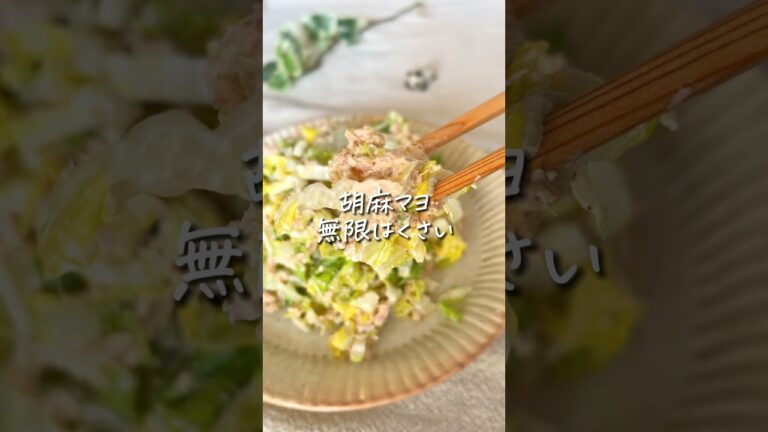 【無限レシピ】人気の胡麻マヨ！白菜はサラダがおいしい #簡単レシピ #10分ごはん