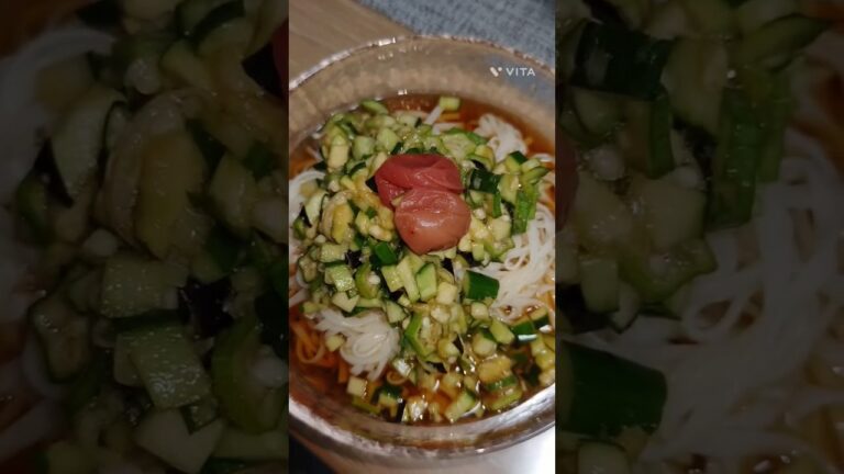 冷やしうどん#手作りだし#梅干し#麺つゆ#yummy #shorts