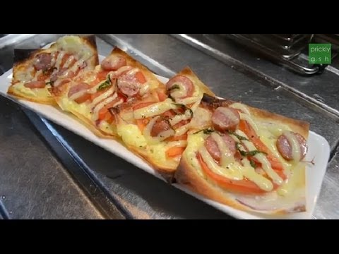 シュウマイの皮で作るクリームチーズのピザ