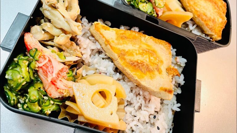 さっぱり副菜たっぷり！メカジキの照り焼き弁当🐟#作り置き弁当 #お弁当動画 #お弁当詰め方