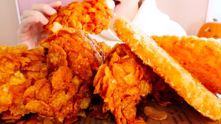 【咀嚼音】ザクザクフライドチキンとハッシュドポテト｜Fried chicken and Potato Eating Sounds/ASMR/mukbang