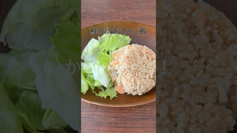 【鮭の炊き込みご飯】🐟一杯では終わらない取り合いごはんw #ごはん #鮭 #炊き込みご飯 #shorts #ふたご座 #双子座
