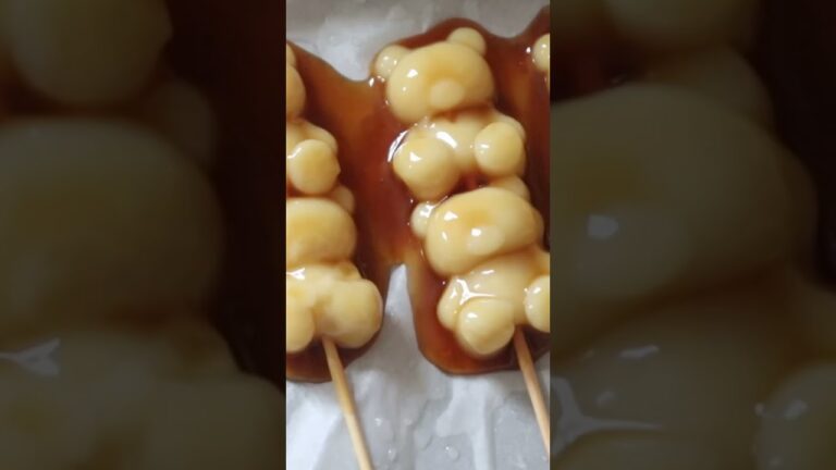 【可愛くできた】クマのみたらし団子を作ってみた🌸お花見に🌸動画とその概要欄に詳しい作り方を載せております🧸