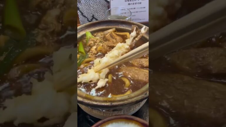 名古屋観光グルメ　もつ味噌煮込みうどん　めん処すずき