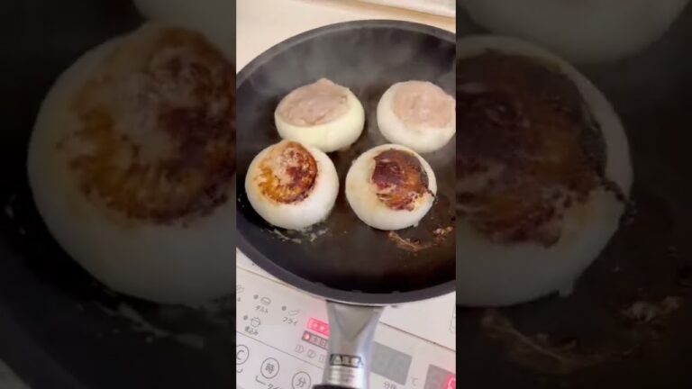 新タマネギで作るふわふわハンバーグ❣️