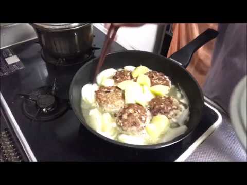 合挽肉レシピ　メンチカツからの～煮込みハンバーグ