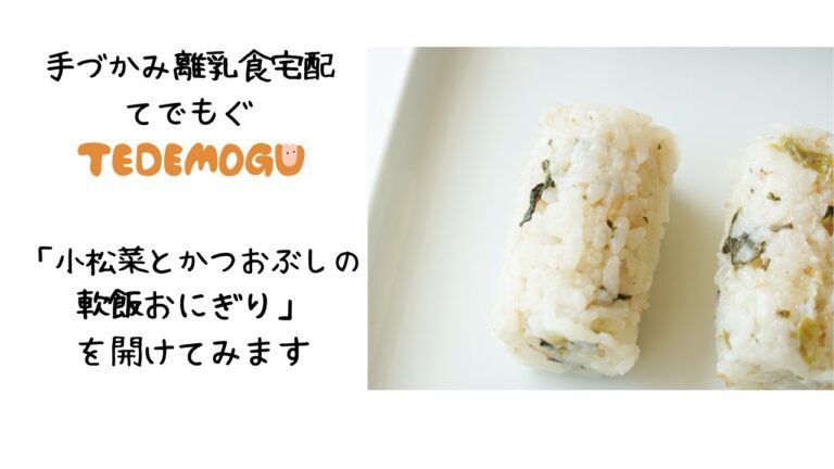 TEDEMOGUの「小松菜とかつおぶしの軟飯おにぎり」を解凍してみました