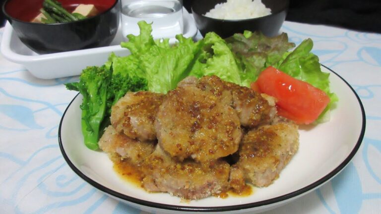 【咀嚼音】豚ヒレ肉の香草パン粉焼き 粒マスタードソース | Homemade Japanese Food ASMR