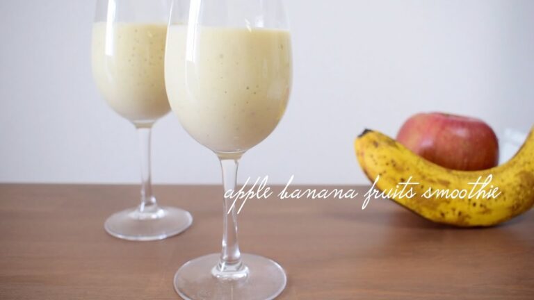 りんごとバナナの甘酒スムージー｜apple banana fruits smoothie recipe