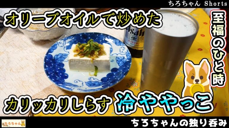 ちろちゃんの独り呑み カリカリしらすで冷ややっこ。４K＃shorts