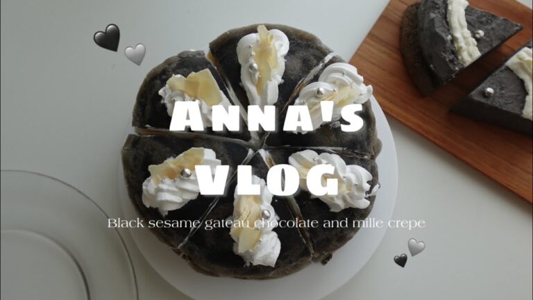 ［ COOKING ］黒ごまスイーツを作る🖤｜推しの誕生日ケーキ｜キラキラの可愛い子ができた！🫧