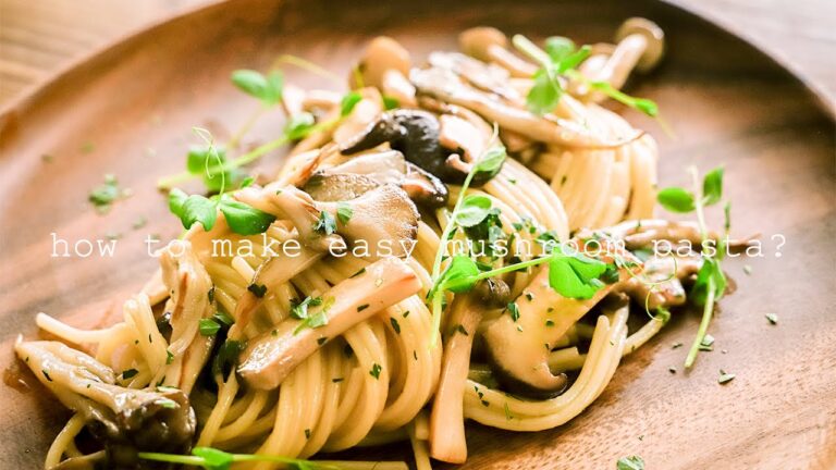 【No voice,English sub】How to make mushroom pasta?