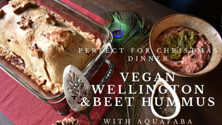 【メイン料理】ヴィーガンクリスマス♫美味しいアクアファバで作ったウェリングトンとビーツフムス♫