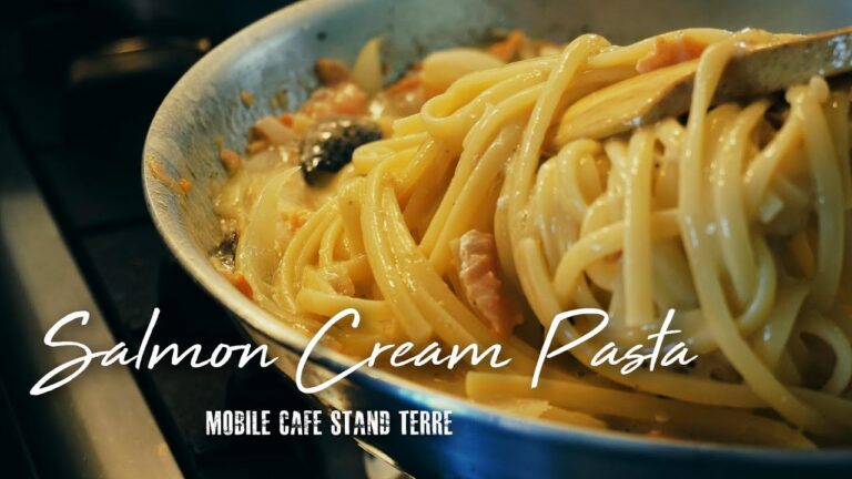 サーモンクリームパスタの作り方 How to make salmon cream pasta. #166