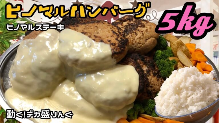 【デカ盛り】みっちりお肉のステーキ屋のハンバーグを心ゆくまで！！〜ヒノマルステーキさん〜【大食い】【大胃王】