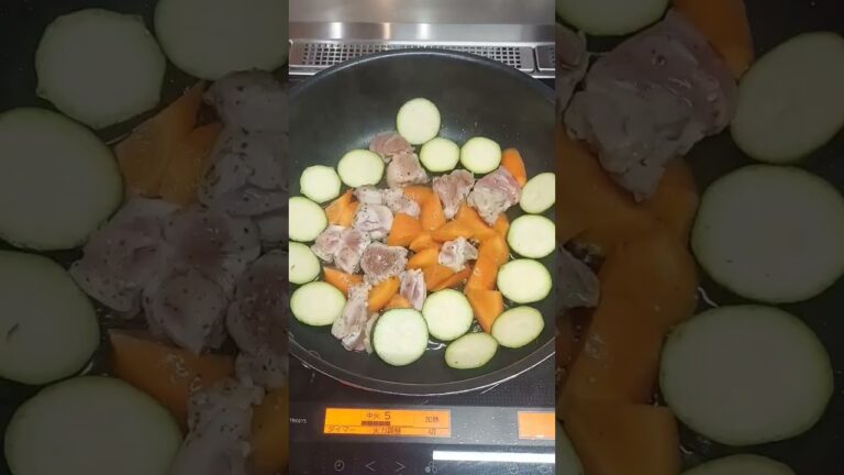 #ズッキーニと鶏肉オリーブ炒め