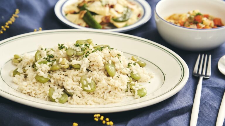 簡単本格！そら豆としらすのリゾット